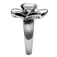 Load image into Gallery viewer, TK477 - High polished (no plating) Stainless Steel Ring with AAA Grade CZ  in Clear