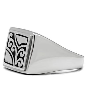 TK482 - High polished (no plating) Stainless Steel Ring with No Stone