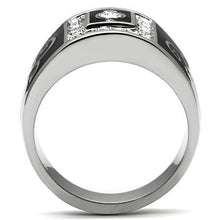 Load image into Gallery viewer, TK492 - High polished (no plating) Stainless Steel Ring with Top Grade Crystal  in Clear