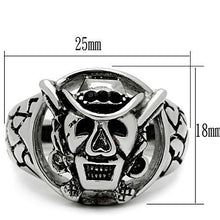 Load image into Gallery viewer, TK502 - High polished (no plating) Stainless Steel Ring with Top Grade Crystal  in Jet