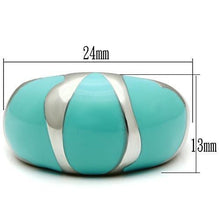 Load image into Gallery viewer, TK509 - High polished (no plating) Stainless Steel Ring with Epoxy  in Turquoise
