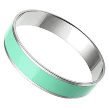 Load image into Gallery viewer, TK533 - High polished (no plating) Stainless Steel Bangle with Epoxy  in Aquamarine