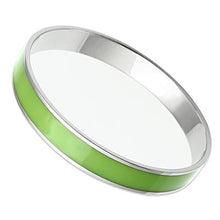 Load image into Gallery viewer, TK535 - High polished (no plating) Stainless Steel Bangle with Epoxy  in Emerald