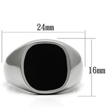 Load image into Gallery viewer, TK595 - High polished (no plating) Stainless Steel Ring with Epoxy  in Jet