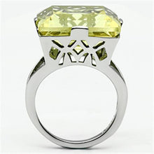 Load image into Gallery viewer, TK649 - High polished (no plating) Stainless Steel Ring with Top Grade Crystal  in Citrine Yellow