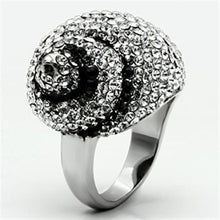 Load image into Gallery viewer, TK661 - High polished (no plating) Stainless Steel Ring with Top Grade Crystal  in Clear