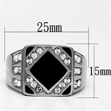 Load image into Gallery viewer, TK710 - High polished (no plating) Stainless Steel Ring with Top Grade Crystal  in Clear