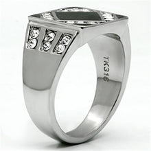 Load image into Gallery viewer, TK710 - High polished (no plating) Stainless Steel Ring with Top Grade Crystal  in Clear