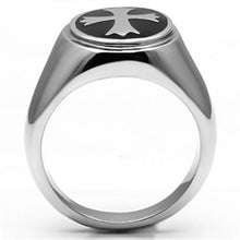 Load image into Gallery viewer, TK714 - High polished (no plating) Stainless Steel Ring with Epoxy  in Jet