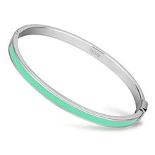 Load image into Gallery viewer, TK743 - High polished (no plating) Stainless Steel Bangle with Epoxy  in Turquoise