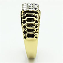 Load image into Gallery viewer, TK753 - Two-Tone IP Gold (Ion Plating) Stainless Steel Ring with Top Grade Crystal  in Clear