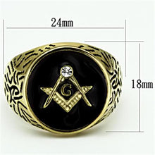 Load image into Gallery viewer, TK768 - IP Gold(Ion Plating) Stainless Steel Ring with Top Grade Crystal  in Clear