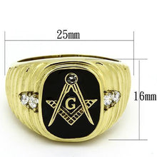 Load image into Gallery viewer, TK776 - IP Gold(Ion Plating) Stainless Steel Ring with Top Grade Crystal  in Clear
