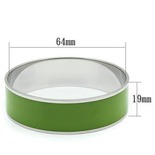 Load image into Gallery viewer, TK787 - High polished (no plating) Stainless Steel Bangle with Epoxy  in Emerald