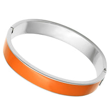 Load image into Gallery viewer, TK788 - High polished (no plating) Stainless Steel Bangle with Epoxy  in Orange