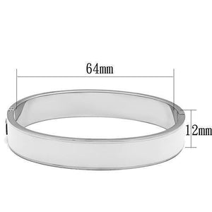 TK789 - High polished (no plating) Stainless Steel Bangle with Epoxy  in White