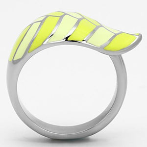 TK801 - High polished (no plating) Stainless Steel Ring with Epoxy  in Multi Color