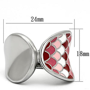 TK815 - High polished (no plating) Stainless Steel Ring with Epoxy  in Multi Color