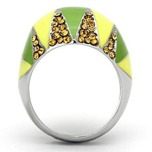 Load image into Gallery viewer, TK831 - High polished (no plating) Stainless Steel Ring with Top Grade Crystal  in Topaz