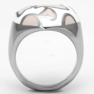 TK843 - High polished (no plating) Stainless Steel Ring with Epoxy  in Multi Color