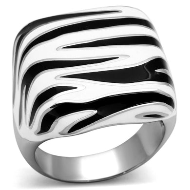 TK848 - High polished (no plating) Stainless Steel Ring with Epoxy  in Multi Color
