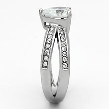 Load image into Gallery viewer, TK851 - High polished (no plating) Stainless Steel Ring with AAA Grade CZ  in Clear