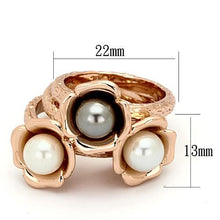 Load image into Gallery viewer, TK852 - IP Rose Gold(Ion Plating) Stainless Steel Ring with Synthetic Glass Bead in Multi Color