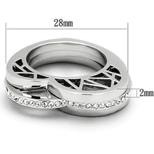 Load image into Gallery viewer, TK864 - High polished (no plating) Stainless Steel Ring with Top Grade Crystal  in Clear