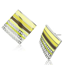 Load image into Gallery viewer, TK909 - High polished (no plating) Stainless Steel Earrings with Top Grade Crystal  in Clear