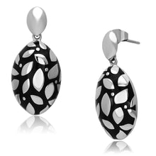 Load image into Gallery viewer, TK912 - High polished (no plating) Stainless Steel Earrings with Epoxy  in Jet