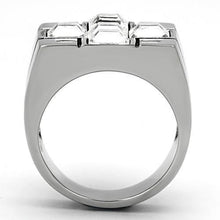Load image into Gallery viewer, TK919 - High polished (no plating) Stainless Steel Ring with Top Grade Crystal  in Clear