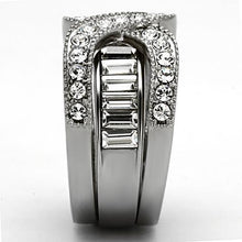 Load image into Gallery viewer, TK970 - High polished (no plating) Stainless Steel Ring with Top Grade Crystal  in Clear