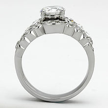 Load image into Gallery viewer, TK974 - High polished (no plating) Stainless Steel Ring with AAA Grade CZ  in Clear