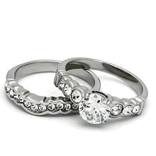 Load image into Gallery viewer, TK974 - High polished (no plating) Stainless Steel Ring with AAA Grade CZ  in Clear