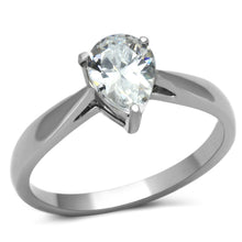 Load image into Gallery viewer, TK994 - High polished (no plating) Stainless Steel Ring with AAA Grade CZ  in Clear