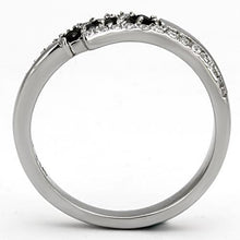 Load image into Gallery viewer, TK996 - High polished (no plating) Stainless Steel Ring with AAA Grade CZ  in Black Diamond