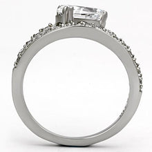 Load image into Gallery viewer, TK998 - High polished (no plating) Stainless Steel Ring with AAA Grade CZ  in Clear