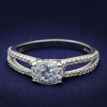 Load image into Gallery viewer, TS029 - Rhodium 925 Sterling Silver Ring with AAA Grade CZ  in Clear