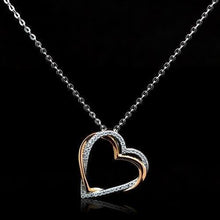 Load image into Gallery viewer, TS037 - Rose Gold + Rhodium 925 Sterling Silver Necklace with AAA Grade CZ  in Clear