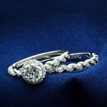 Load image into Gallery viewer, TS046 - Rhodium 925 Sterling Silver Ring with AAA Grade CZ  in Clear