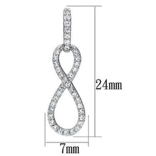 Load image into Gallery viewer, TS067 - Rhodium 925 Sterling Silver Earrings with AAA Grade CZ  in Clear