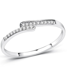 Load image into Gallery viewer, TS077 - Rhodium 925 Sterling Silver Ring with AAA Grade CZ  in Clear