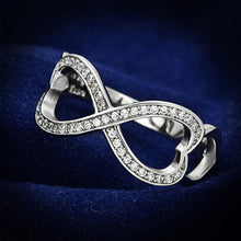 Load image into Gallery viewer, TS088 - Rhodium 925 Sterling Silver Ring with AAA Grade CZ  in Clear