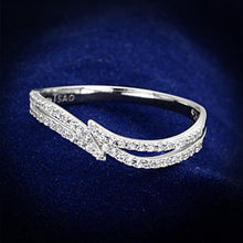 Load image into Gallery viewer, TS146 - Rhodium 925 Sterling Silver Ring with AAA Grade CZ  in Clear