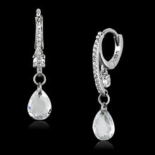 Load image into Gallery viewer, TS159 - Rhodium 925 Sterling Silver Earrings with AAA Grade CZ  in Clear