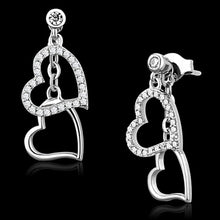 Load image into Gallery viewer, TS160 - Rhodium 925 Sterling Silver Earrings with AAA Grade CZ  in Clear