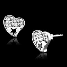Load image into Gallery viewer, TS161 - Rhodium 925 Sterling Silver Earrings with AAA Grade CZ  in Clear