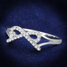 Load image into Gallery viewer, TS259 - Rhodium 925 Sterling Silver Ring with AAA Grade CZ  in Clear