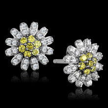 Load image into Gallery viewer, TS286 - Rhodium 925 Sterling Silver Earrings with AAA Grade CZ  in Topaz