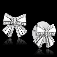 Load image into Gallery viewer, TS287 - Rhodium 925 Sterling Silver Earrings with AAA Grade CZ  in Clear